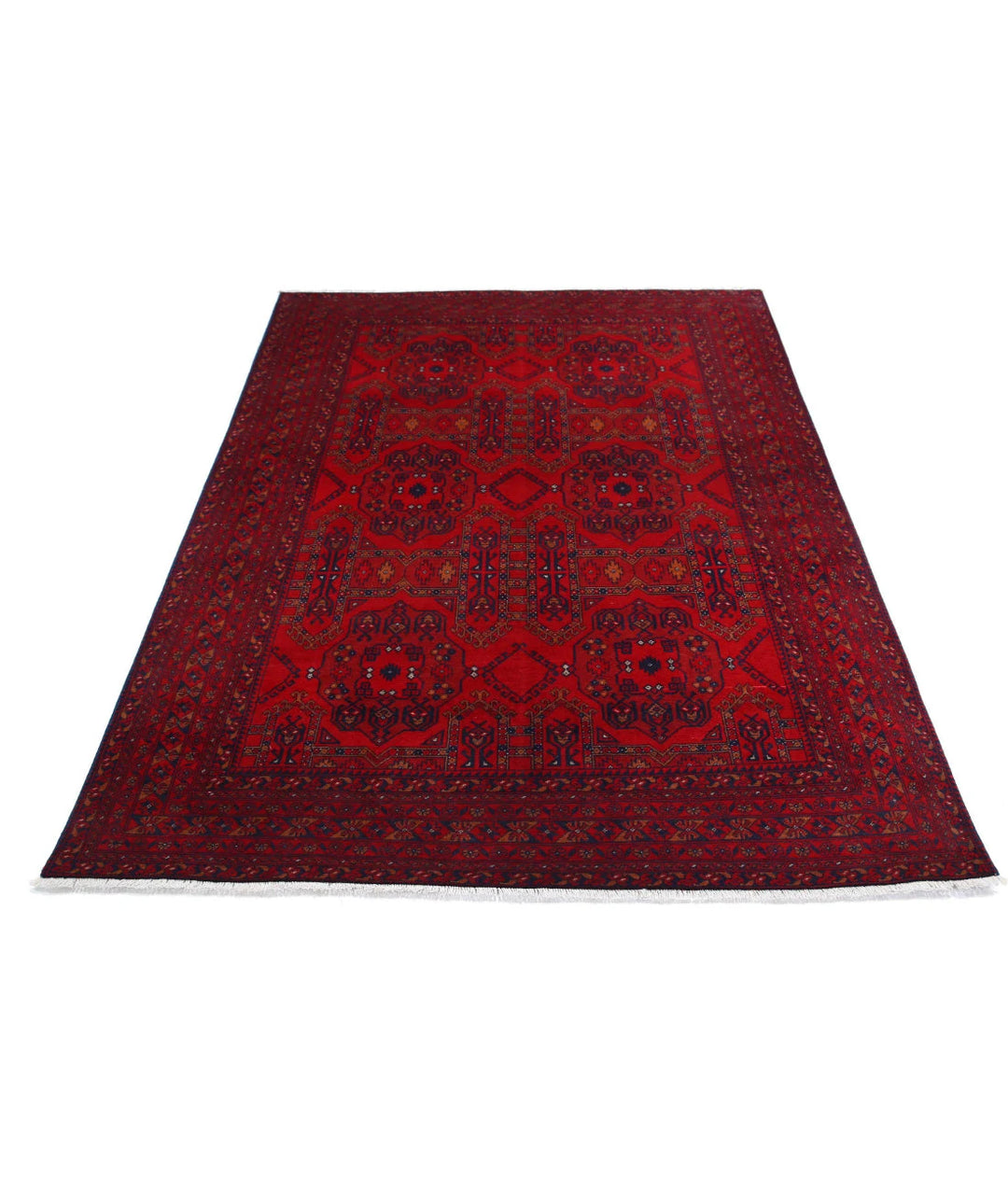 Afghan Beljik Rug 4' 10" x 6' 6" Hand-Knotted | No. AT59618