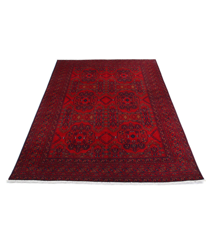 Afghan Beljik Rug 4' 10" x 6' 6" Hand-Knotted | No. AT59618