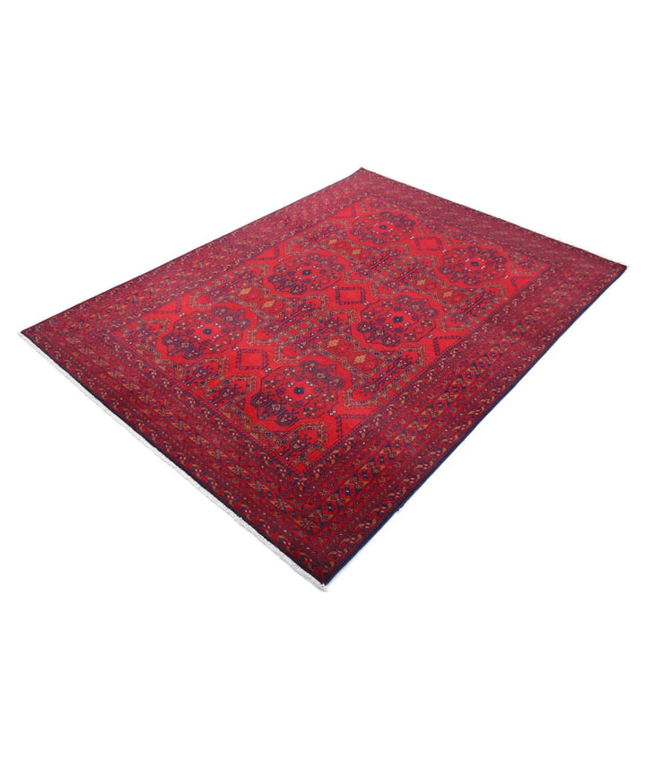 Afghan Beljik Rug 4' 10" x 6' 6" Hand-Knotted | No. AT59618