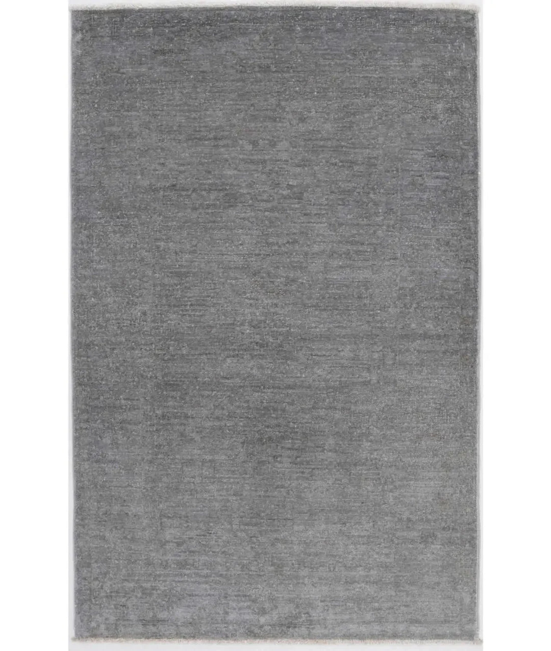 Grey Afghan Overdye Rug 2' 7" x 4' 0" Hand-Knotted | No. AT597321