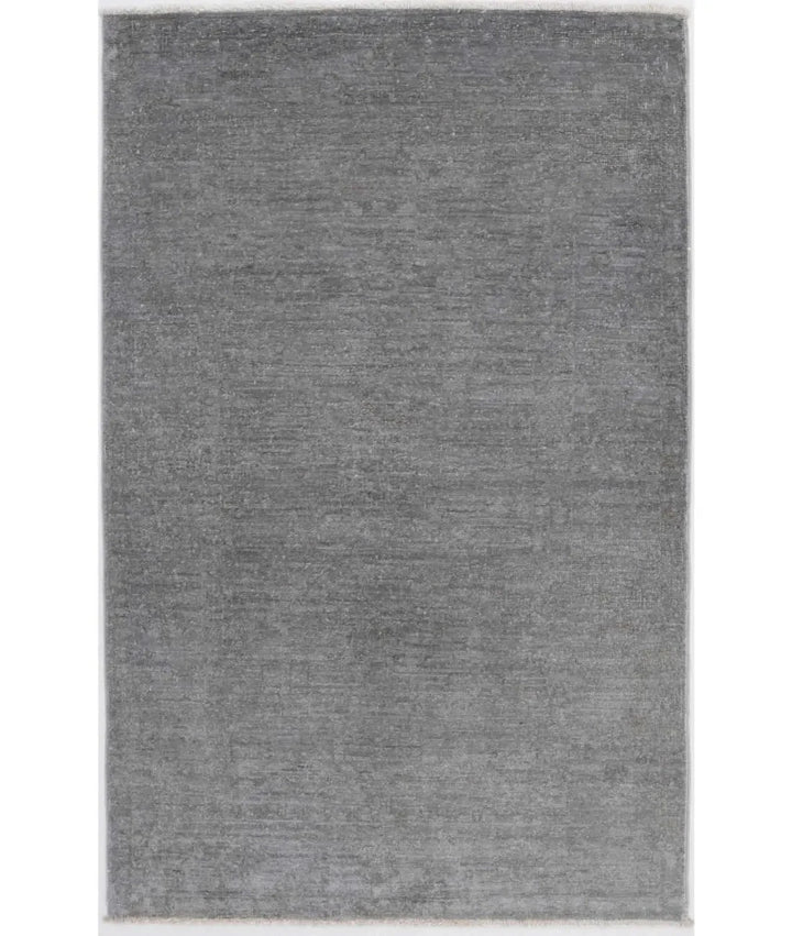 Grey Afghan Overdye Rug 2' 7" x 4' 0" Hand-Knotted | No. AT597321