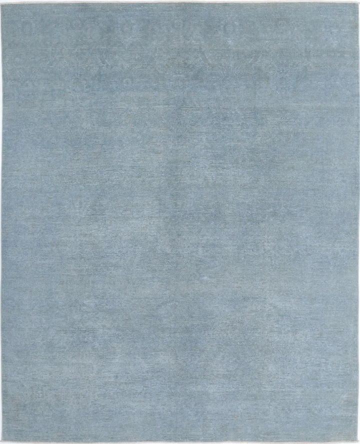 Blue Afghan Overdye Rug 7' 11" x 9' 8" Hand-Knotted | No. AT59743