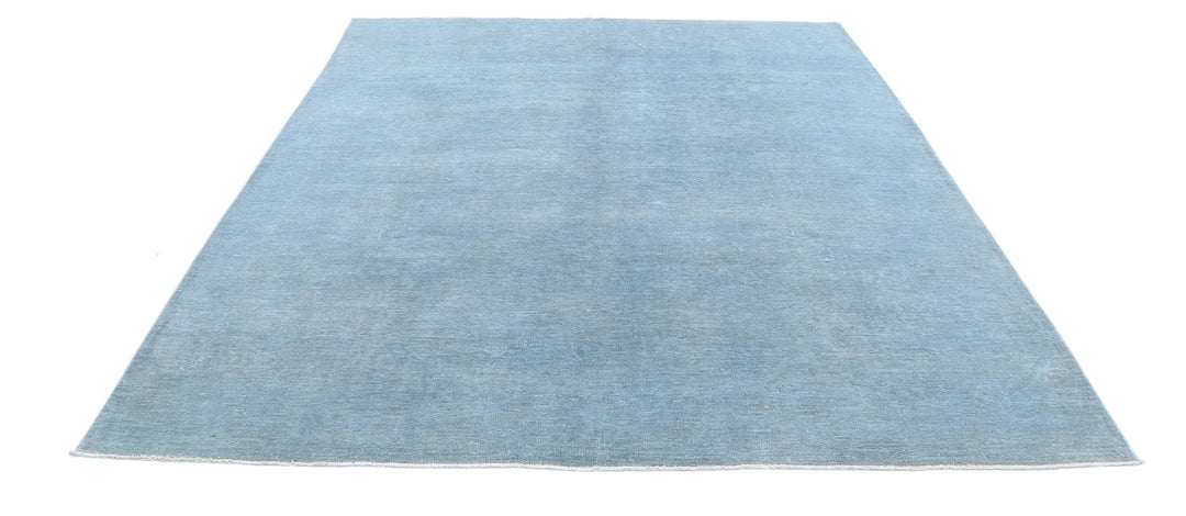 Blue Afghan Overdye Rug 7' 11" x 9' 8" Hand-Knotted | No. AT59743