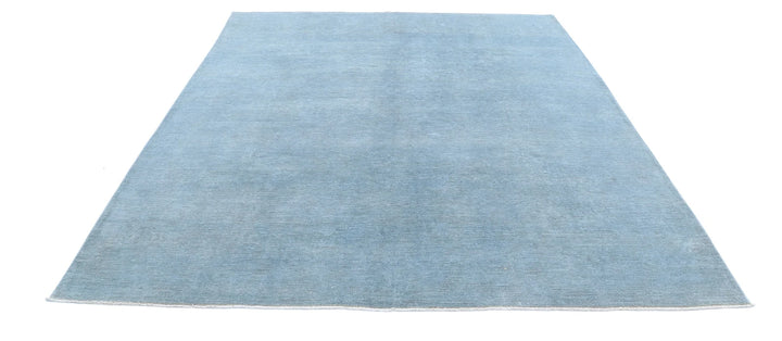 Blue Afghan Overdye Rug 7' 11" x 9' 8" Hand-Knotted | No. AT59743