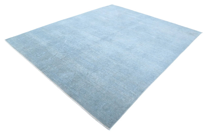 Blue Afghan Overdye Rug 7' 11" x 9' 8" Hand-Knotted | No. AT59743