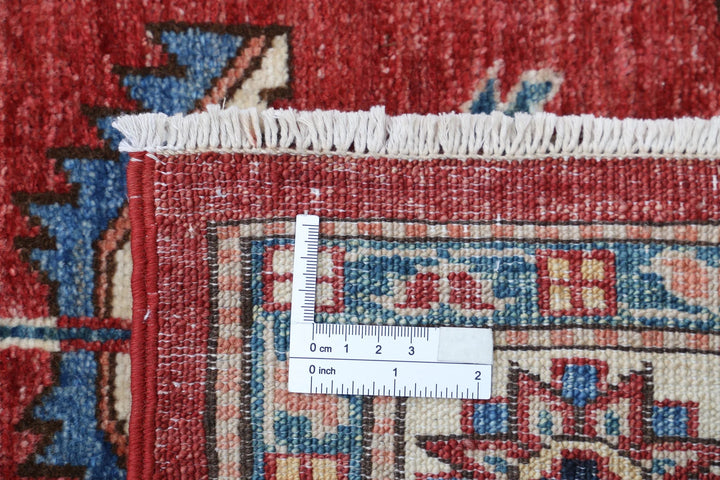 Afghan Royal Kazak Rug 6' 7" x 9' 8" Hand-Knotted | No. AT59773
