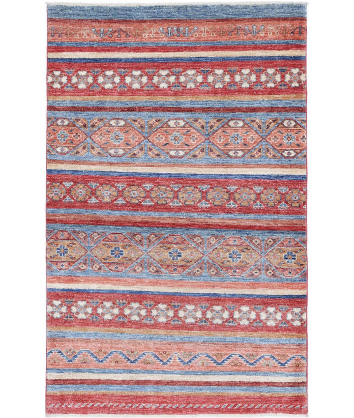 Afghan Khurjeen Rug 2' 11" x 4' 11" Hand-Knotted | No. AT59774
