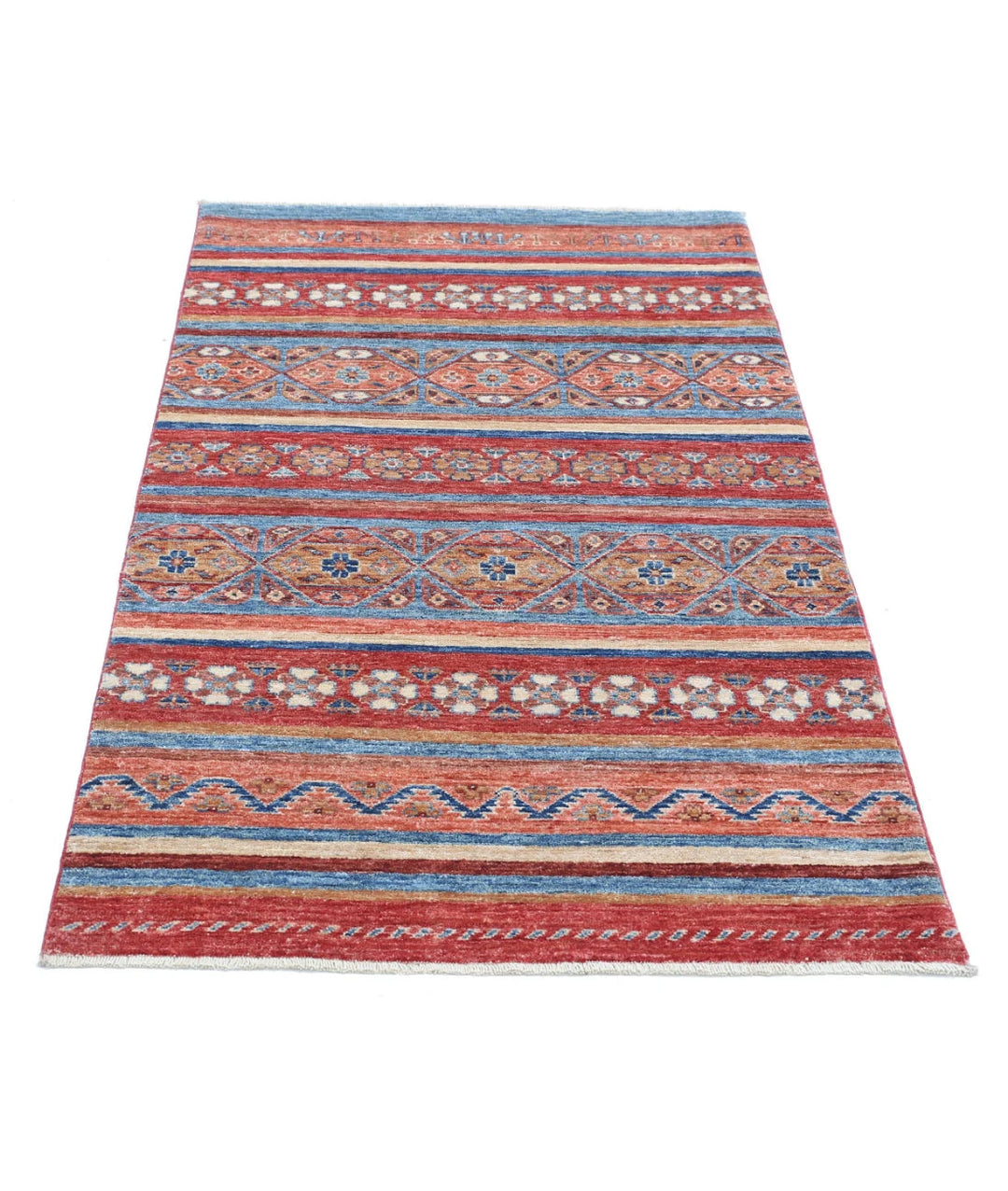 Afghan Khurjeen Rug 2' 11" x 4' 11" Hand-Knotted | No. AT59774