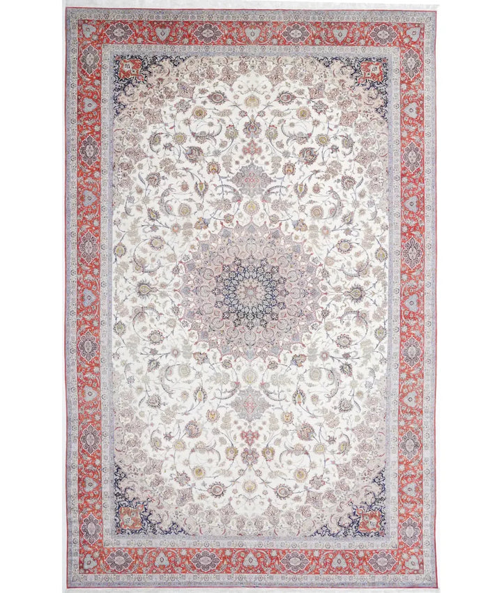 Persian Isfahan Rug 12' 11" x 21' 1" Hand-Knotted | No. AT59847