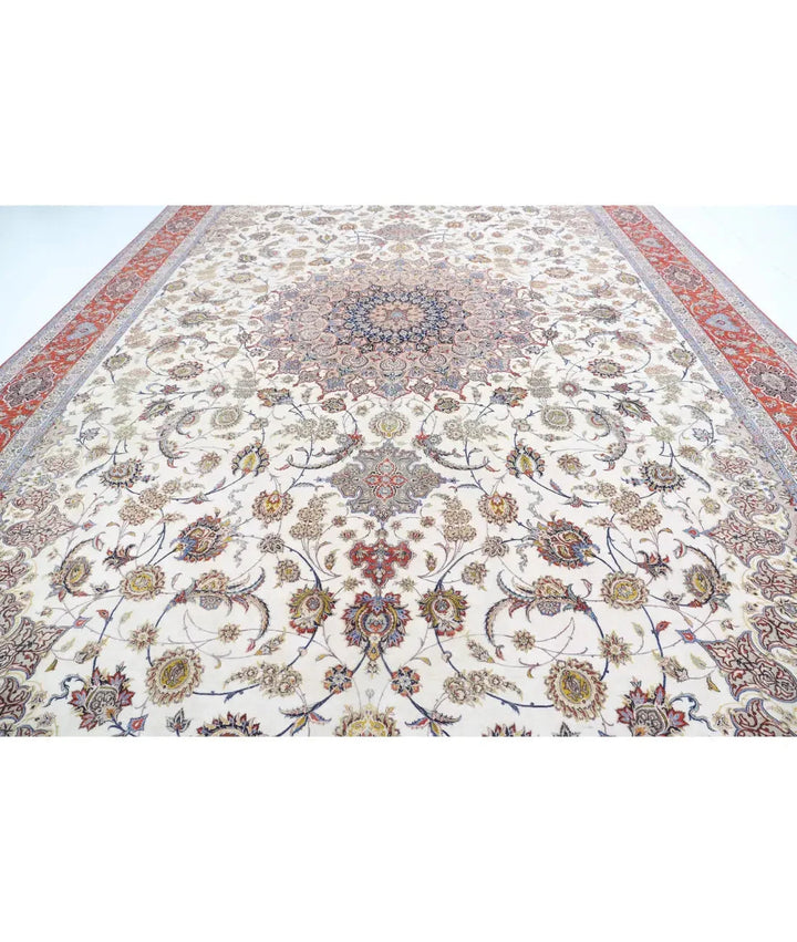 Persian Isfahan Rug 12' 11" x 21' 1" Hand-Knotted | No. AT59847
