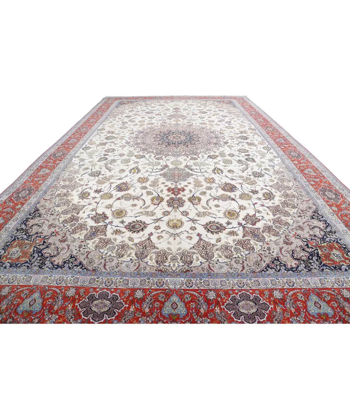 Persian Isfahan Rug 12' 11" x 21' 1" Hand-Knotted | No. AT59847