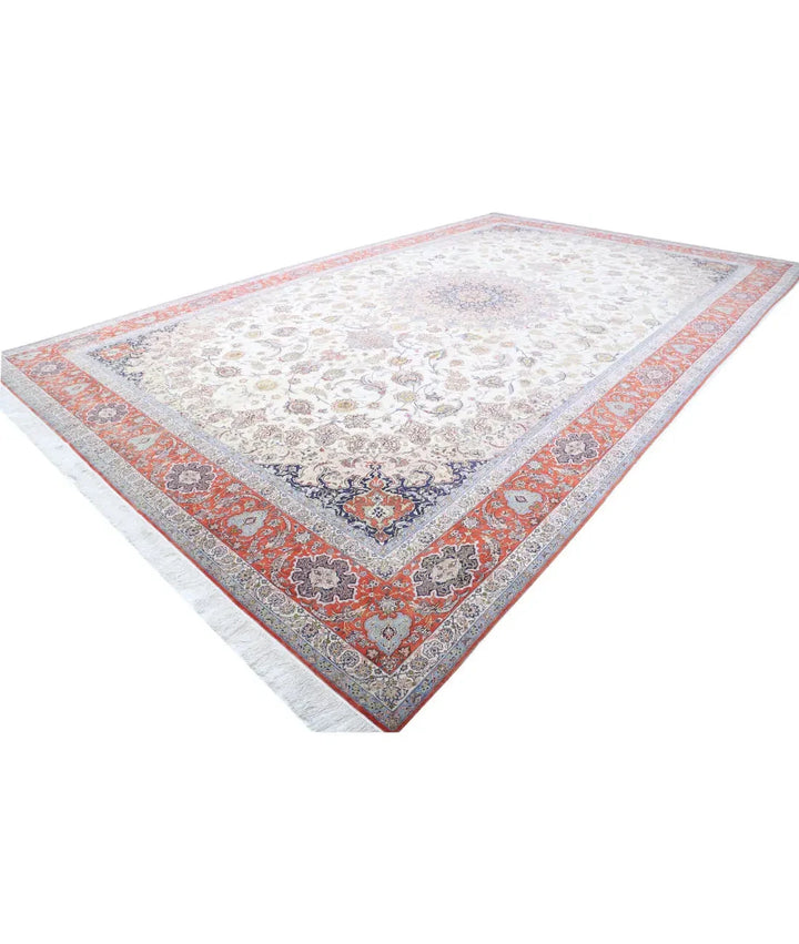 Persian Isfahan Rug 12' 11" x 21' 1" Hand-Knotted | No. AT59847