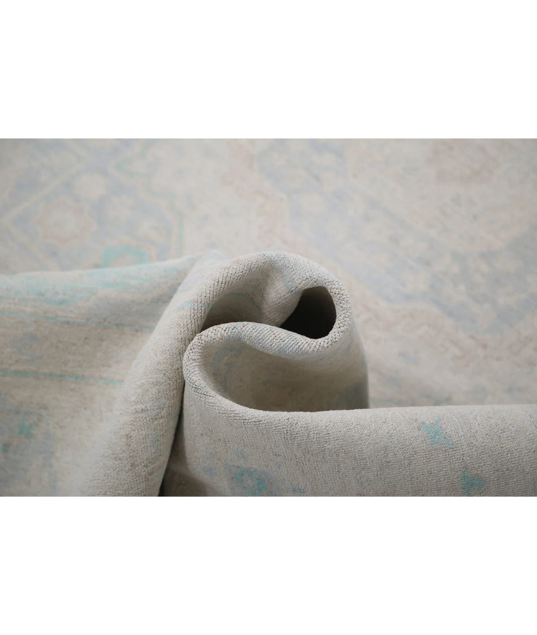 Blue Afghan Serenity Rug 6' 0" x 8' 6" Hand-Knotted | No. AT598771