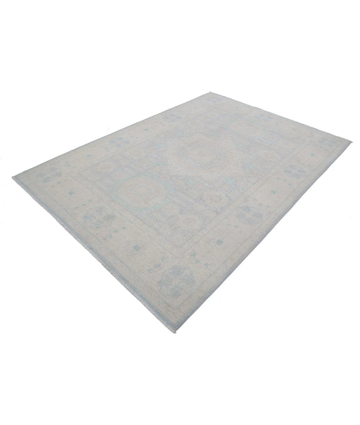 Blue Afghan Serenity Rug 6' 0" x 8' 6" Hand-Knotted | No. AT598771
