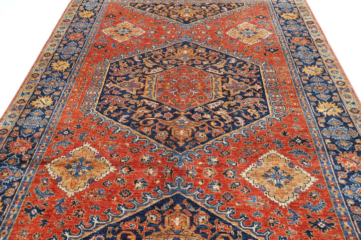 Afghan Humna Rug 6' 8" x 9' 10" Hand-Knotted | No. AT59949