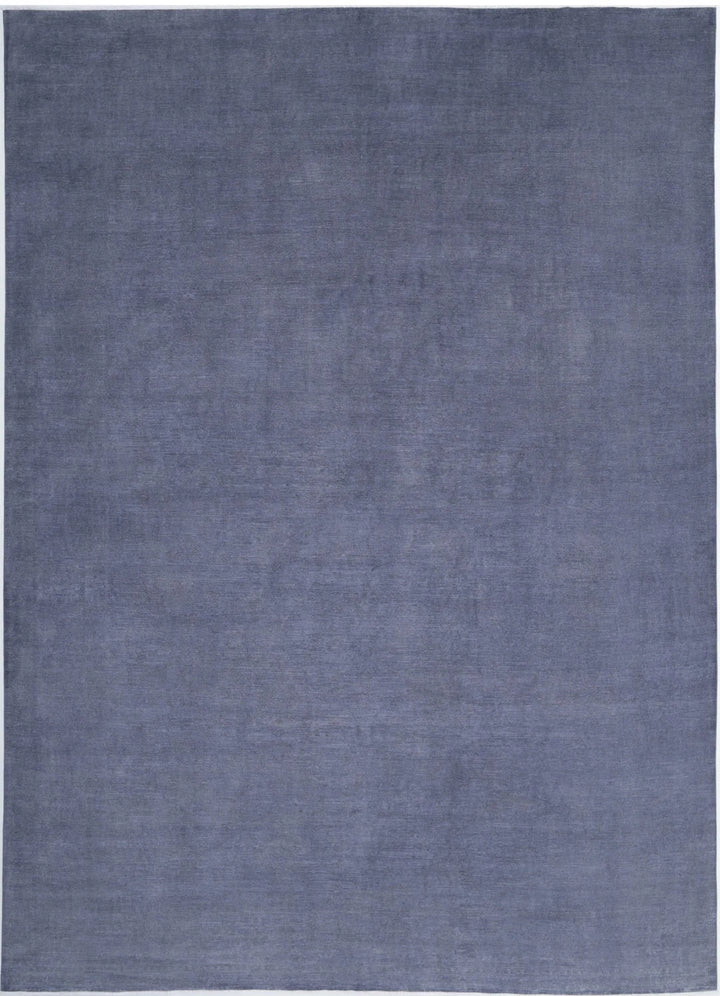 Grey Afghan Overdye Rug 12' 5" x 17' 3" Hand-Knotted | No. AT60022