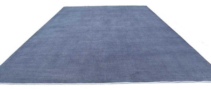 Grey Afghan Overdye Rug 12' 5" x 17' 3" Hand-Knotted | No. AT60022