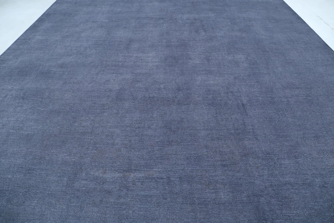 Grey Afghan Overdye Rug 12' 5" x 17' 3" Hand-Knotted | No. AT60022