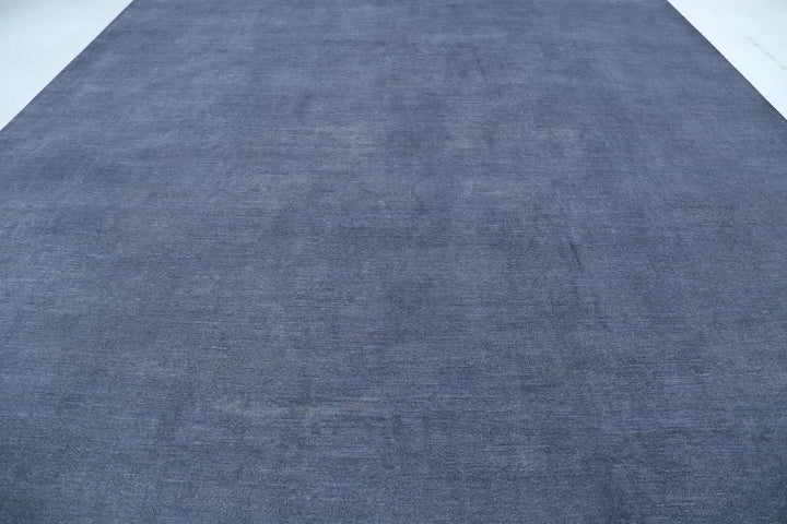 Grey Afghan Overdye Rug 12' 5" x 17' 3" Hand-Knotted | No. AT60022