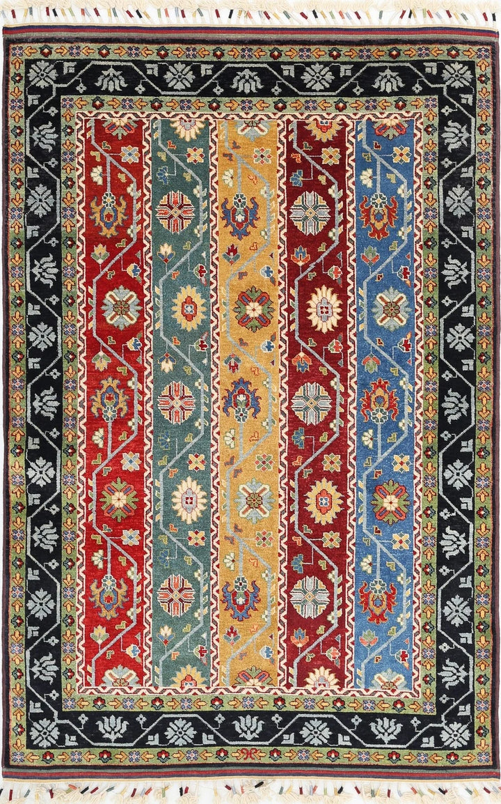 Afghan Shaal Rug 4' 1" x 6' 6" Hand-Knotted | No. AT60025