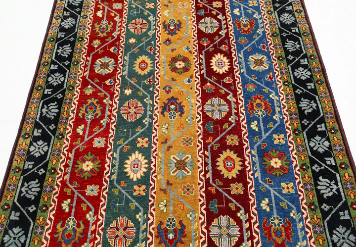 Afghan Shaal Rug 4' 1" x 6' 6" Hand-Knotted | No. AT60025