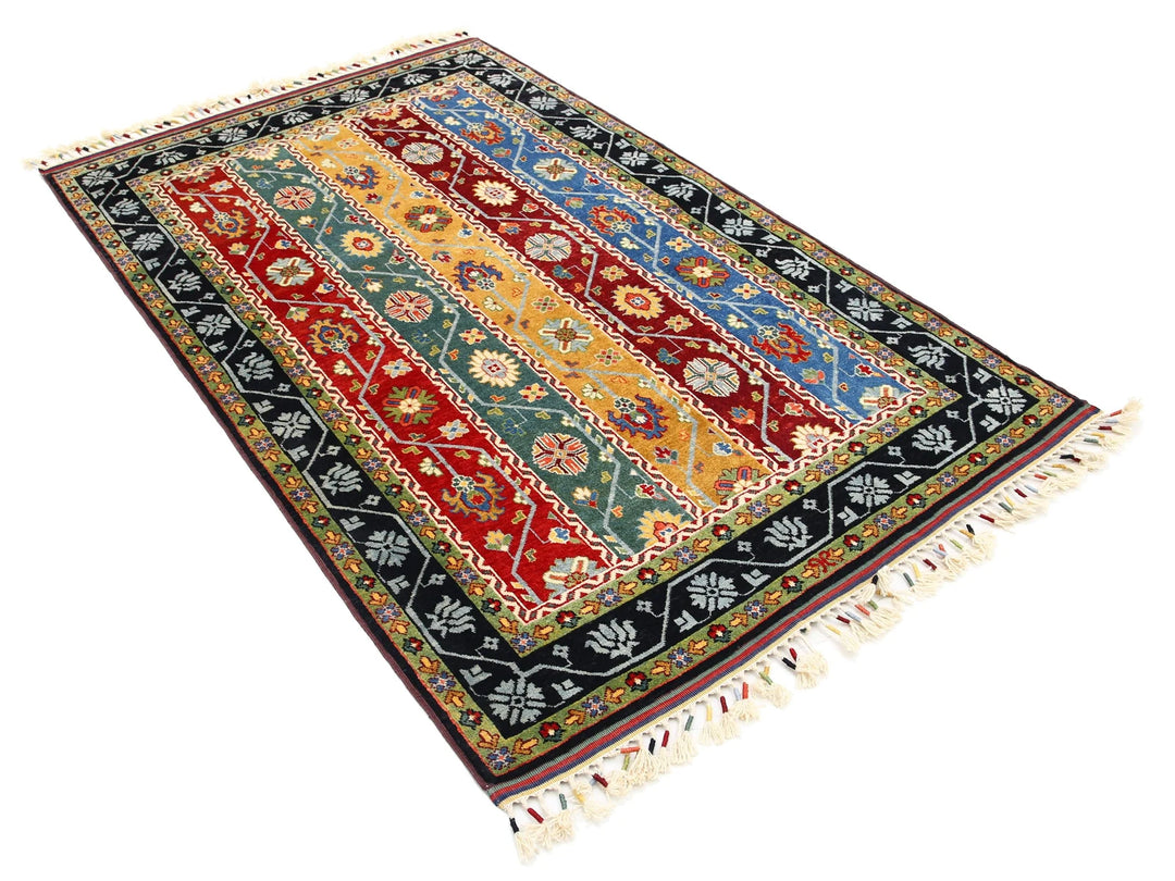 Afghan Shaal Rug 4' 1" x 6' 6" Hand-Knotted | No. AT60025