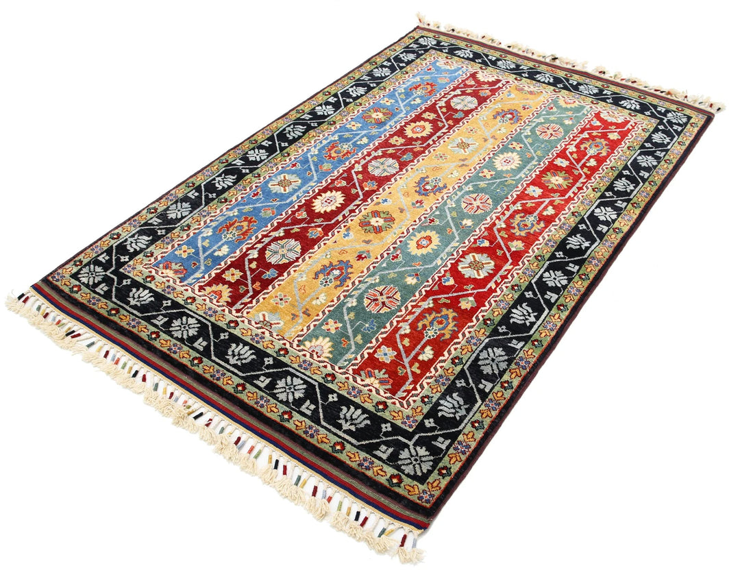 Afghan Shaal Rug 4' 1" x 6' 6" Hand-Knotted | No. AT60025