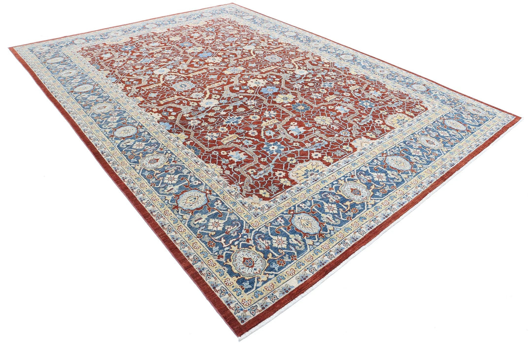 Afghan Ziegler Rug 9' 0" x 12' 0" Hand-Knotted | No. AT60106