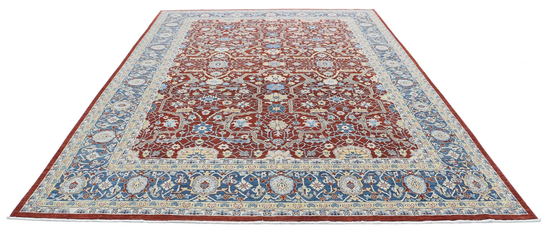 Afghan Ziegler Rug 9' 0" x 12' 0" Hand-Knotted | No. AT60106