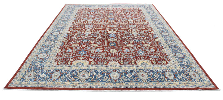 Afghan Ziegler Rug 9' 0" x 12' 0" Hand-Knotted | No. AT60106