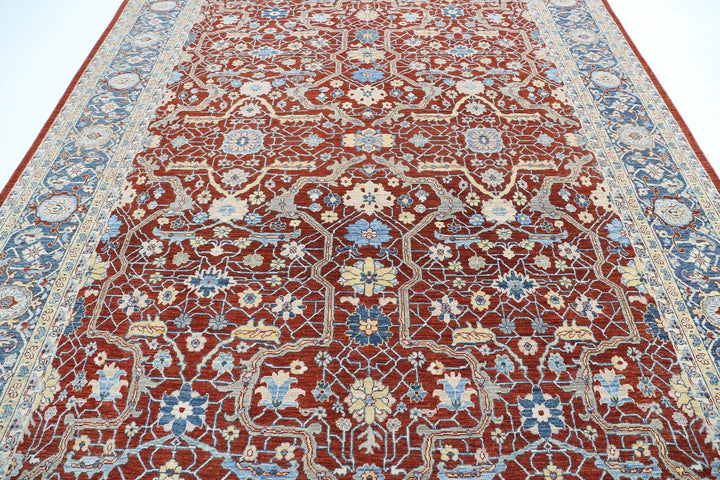 Afghan Ziegler Rug 9' 0" x 12' 0" Hand-Knotted | No. AT60106