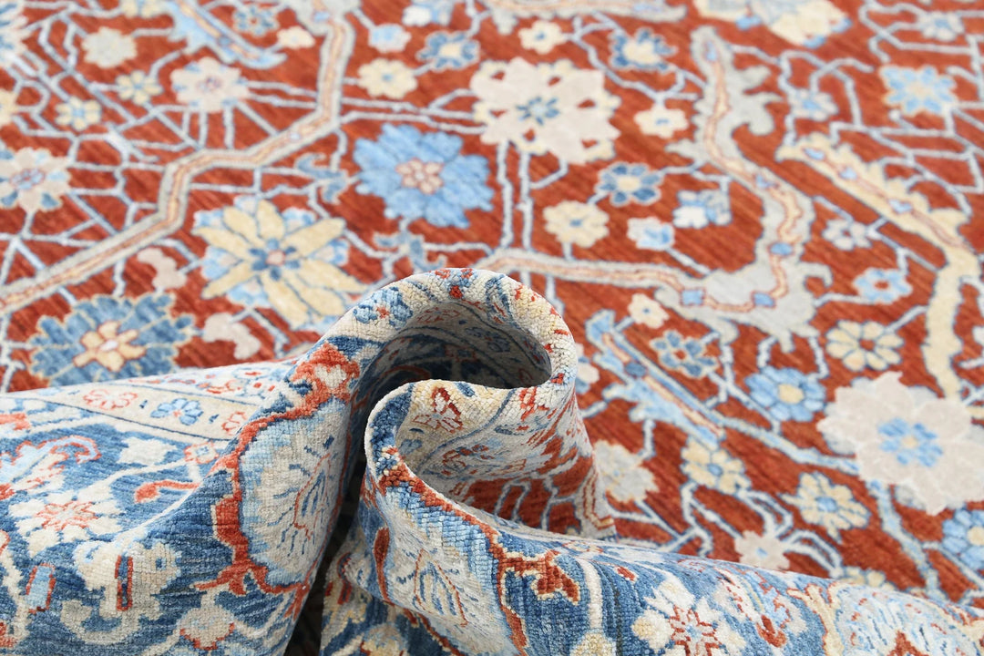 Afghan Ziegler Rug 9' 0" x 12' 0" Hand-Knotted | No. AT60106