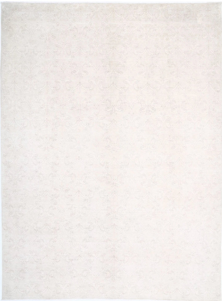 Ivory Afghan Serenity Rug 11' 0" x 14' 9" Hand-Knotted | No. AT60243