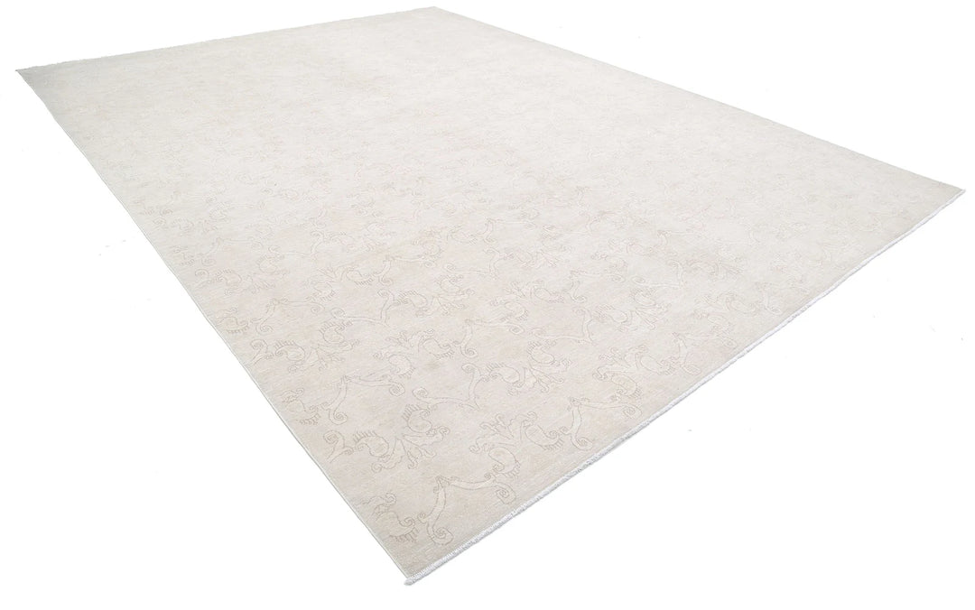 Ivory Afghan Serenity Rug 11' 0" x 14' 9" Hand-Knotted | No. AT60243