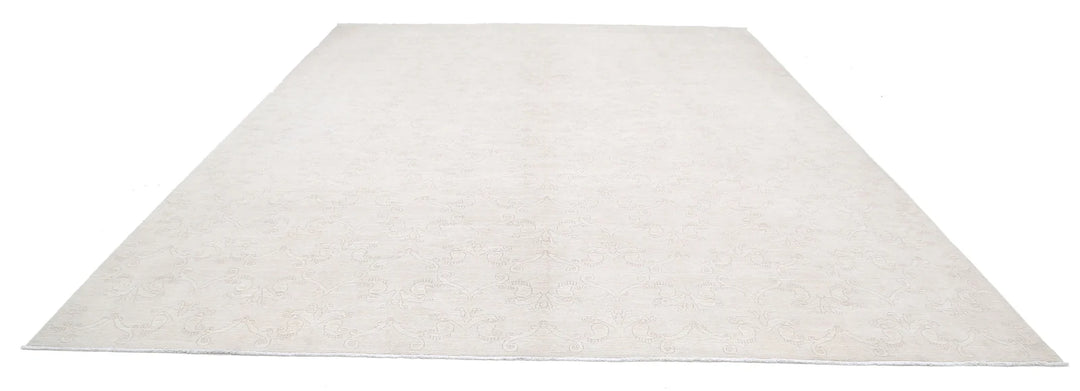 Ivory Afghan Serenity Rug 11' 0" x 14' 9" Hand-Knotted | No. AT60243