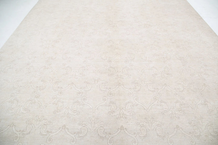 Ivory Afghan Serenity Rug 11' 0" x 14' 9" Hand-Knotted | No. AT60243