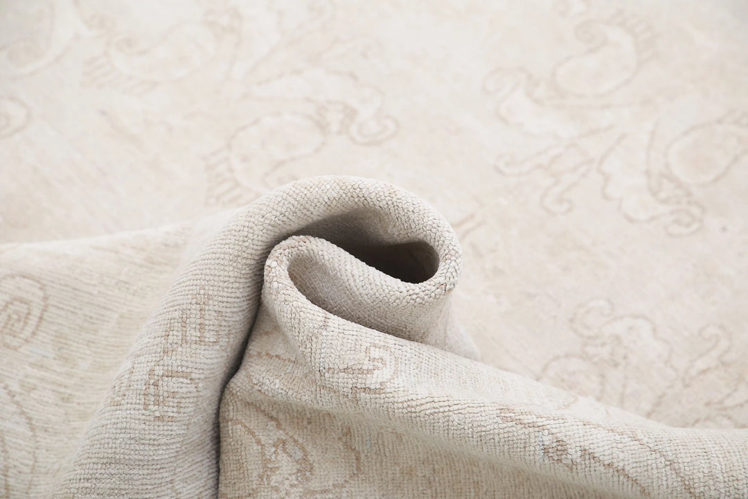 Ivory Afghan Serenity Rug 11' 0" x 14' 9" Hand-Knotted | No. AT60243