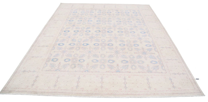 Ivory Afghan Serenity Rug 8' 0" x 9' 7" Hand-Knotted | No. AT60254