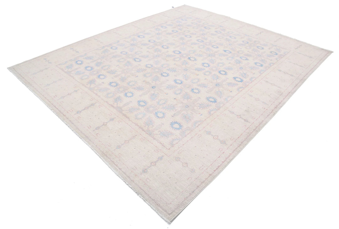 Ivory Afghan Serenity Rug 8' 0" x 9' 7" Hand-Knotted | No. AT60254
