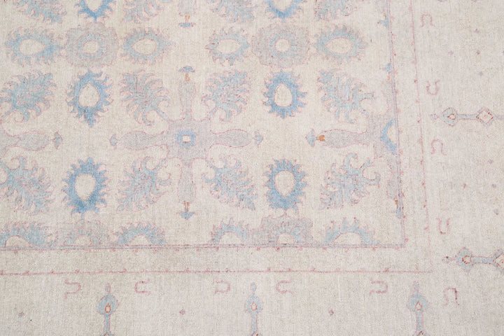 Ivory Afghan Serenity Rug 8' 0" x 9' 7" Hand-Knotted | No. AT60254