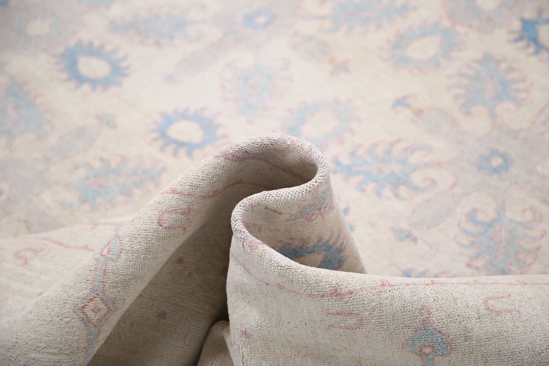 Ivory Afghan Serenity Rug 8' 0" x 9' 7" Hand-Knotted | No. AT60254