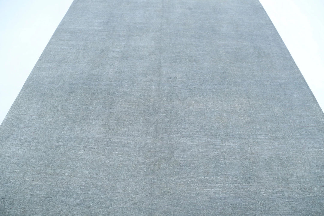 Grey Afghan Overdye Rug 8' 0" x 10' 9" Hand-Knotted | No. AT60267