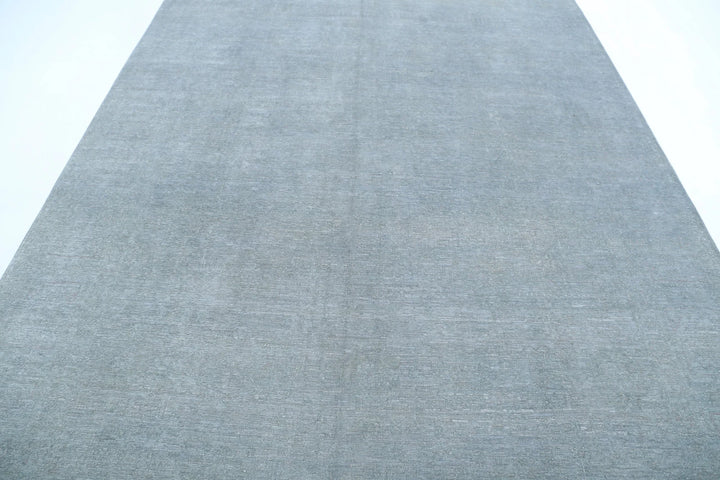 Grey Afghan Overdye Rug 8' 0" x 10' 9" Hand-Knotted | No. AT60267