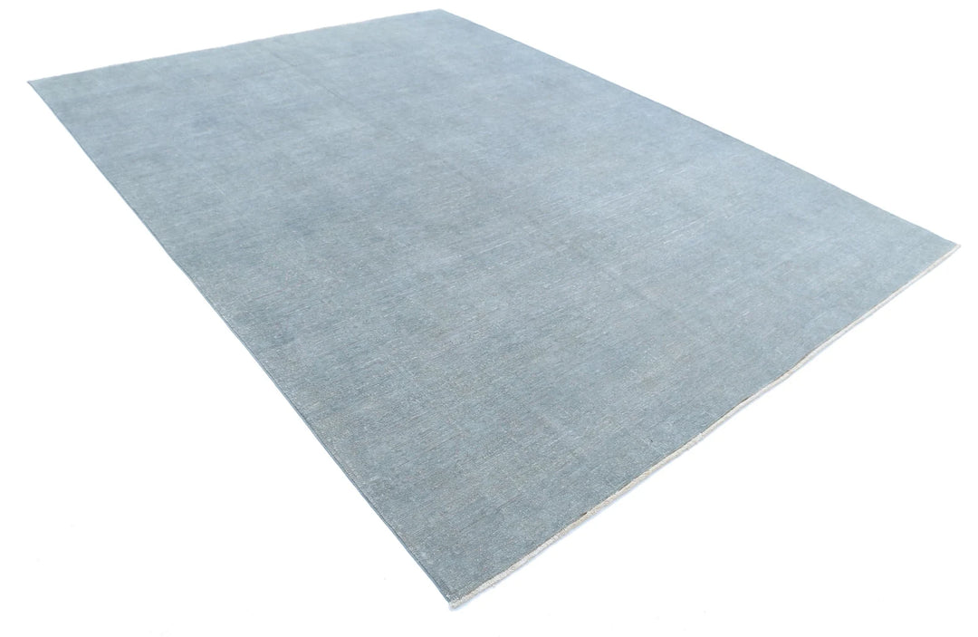 Grey Afghan Overdye Rug 8' 0" x 10' 9" Hand-Knotted | No. AT60267