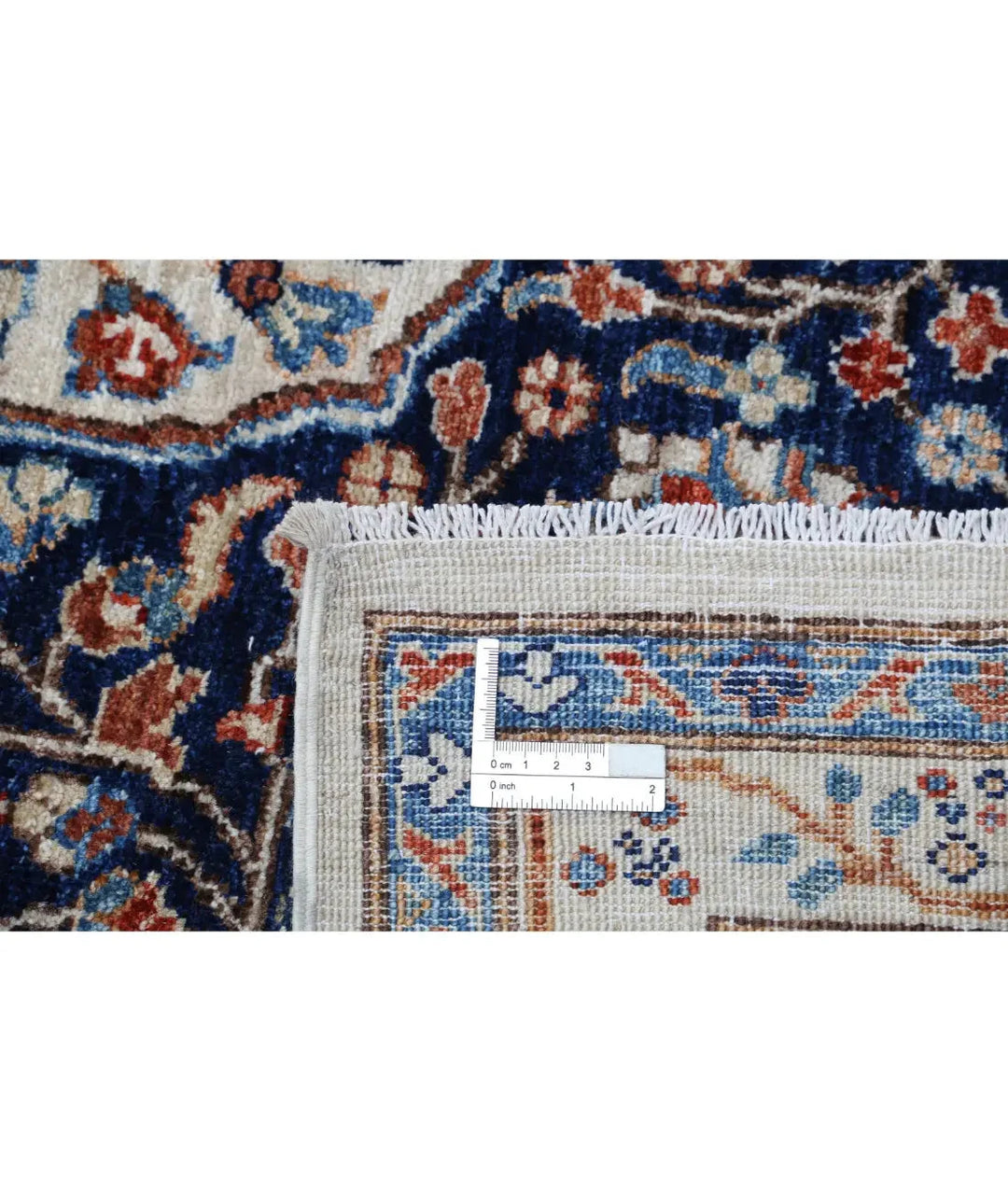 Ivory Afghan Heriz Rug 7' 10" x 9' 5" Hand-Knotted | No. AT60291