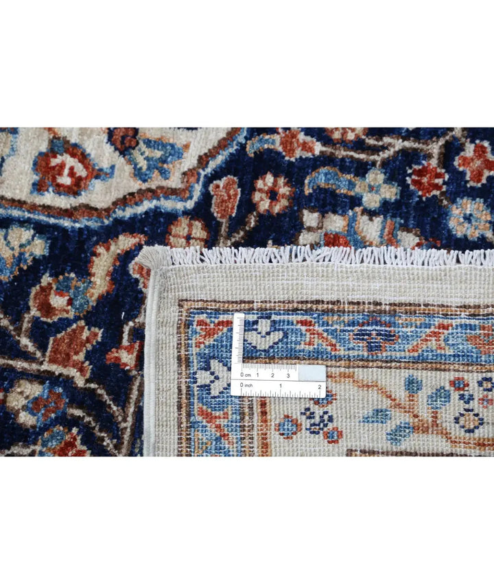 Ivory Afghan Heriz Rug 7' 10" x 9' 5" Hand-Knotted | No. AT60291