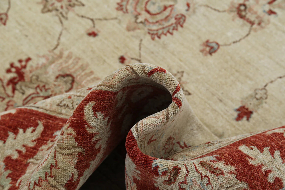 Afghan Ziegler Rug 8' 1" x 11' 4" Hand-Knotted | No. AT60294