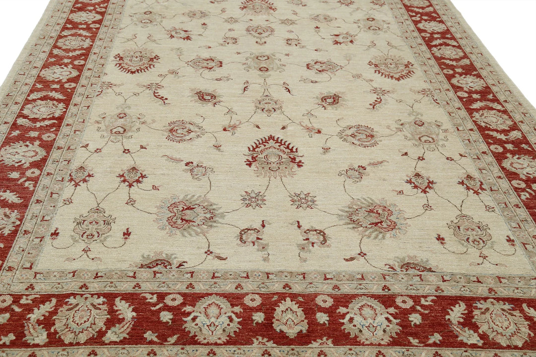 Afghan Ziegler Rug 8' 1" x 11' 4" Hand-Knotted | No. AT60294