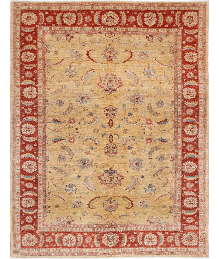 Afghan Ziegler Sultanabad Rug 8' 2" x 10' 8" Hand-Knotted | No. AT60307