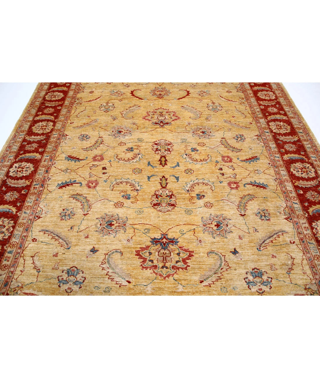Afghan Ziegler Sultanabad Rug 8' 2" x 10' 8" Hand-Knotted | No. AT60307